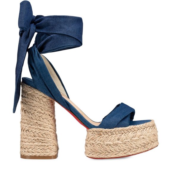 Christian Louboutin MARIZA DU DESERT Platform Heels Espadrille Sandal Shoes - Picture 1 of 13